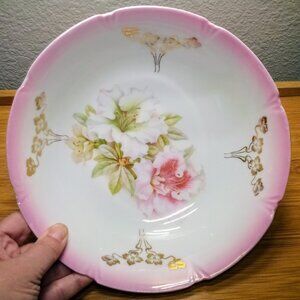 Antique German 1910s-20s Lehmann and Son Stargazer Lily Serving Bowl